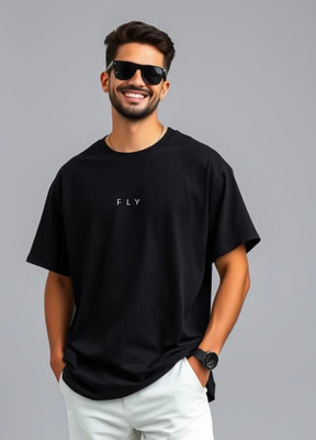 UrGear Printed Men Round Neck Black T-Shirt