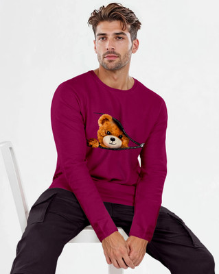 Trend Twisst Graphic Print Men Round Neck Maroon T-Shirt