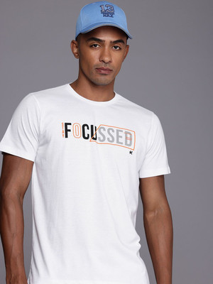 HRX by Hrithik Roshan Printed Men Round Neck White T-Shirt