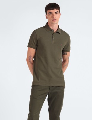 TOMMY HILFIGER Solid Men Polo Neck Green T-Shirt