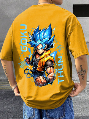 TeeBrozz Graphic Print Men Round Neck Yellow T-Shirt