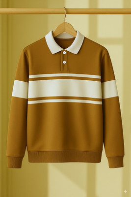 Try This Colorblock Men Polo Neck Brown T-Shirt