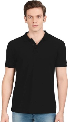 Mehak fashion Solid Men Polo Neck Reversible Black T-Shirt