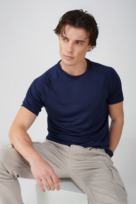 GORELAX Self Design Men Round Neck Grey T-Shirt