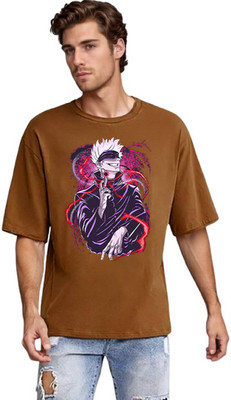 Ericia Printed Men Round Neck Brown T-Shirt