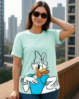 BEWAKOOF Graphic Print Women Round Neck Green T-Shirt