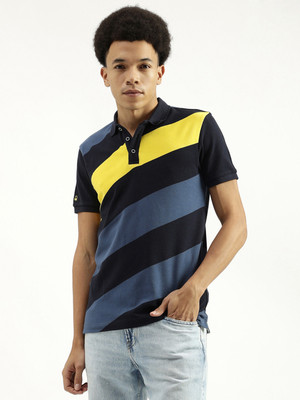 United Colors of Benetton Striped Men Polo Neck Multicolor T-Shirt