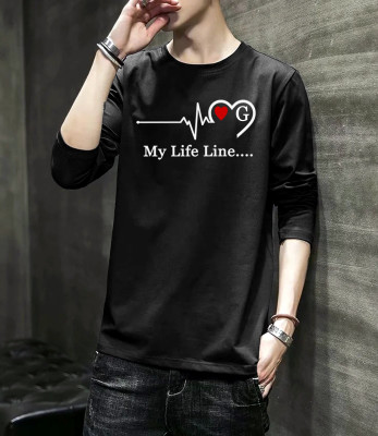 PARA HILLS Printed, Typography Men Round Neck Black T-Shirt