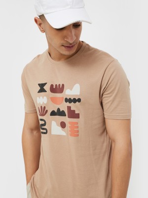 Fame Forever by Lifestyle Printed Men Round Neck Brown T-Shirt