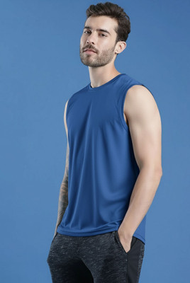 JB Jangoboy Solid Men Round Neck Dark Blue T-Shirt