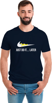 SmarTee Street Printed Men Round Neck Blue T-Shirt