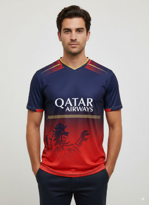 PRASEL Printed Men V Neck Multicolor T-Shirt