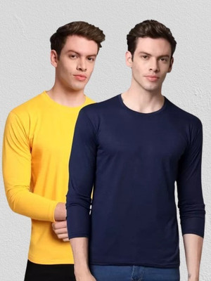 SM SHAYAM CREATION Solid Men Round Neck Multicolor T-Shirt
