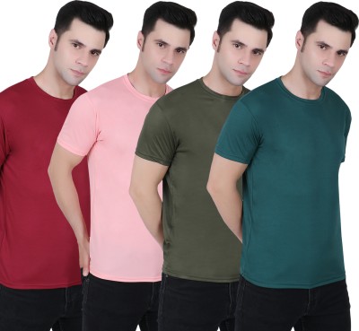 FABSHORE Solid Men Round Neck Multicolor T-Shirt