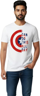 Shvet Printed Men Crew Neck Black T-Shirt