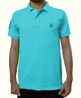 Algee enterprise Solid Men Polo Neck Light Blue T-Shirt