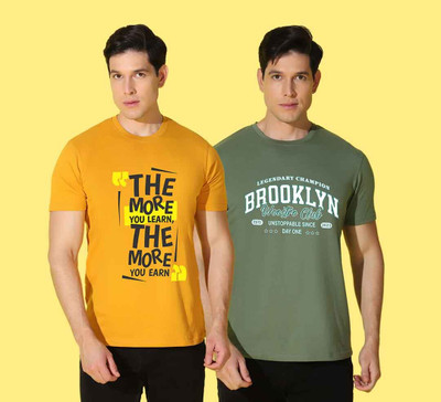 WOOSTRO Typography Men Round Neck Multicolor T-Shirt