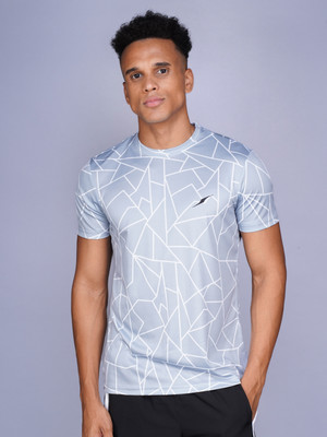 ATOM Printed Men Round Neck Grey T-Shirt