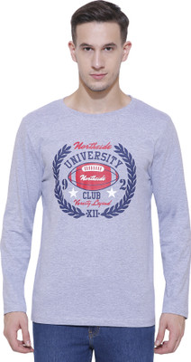 Dyca Printed, Typography Men Round Neck Grey T-Shirt