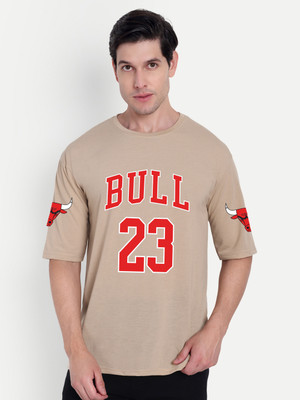 SCOTT FINCHER Graphic Print Men Round Neck Beige T-Shirt