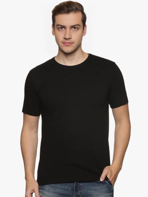 MIT Bharat Solid Men Round Neck Black T-Shirt