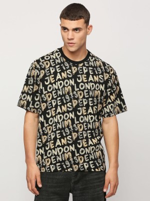 Pepe Jeans Typography Men Crew Neck Black T-Shirt