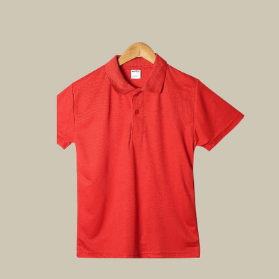 Global Hub Solid Men Polo Neck Red T-Shirt