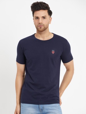 DUKE Solid Men Round Neck Blue T-Shirt