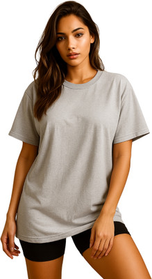 GRIFFON VINCERO Solid Men Round Neck Grey T-Shirt
