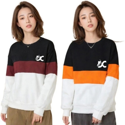 Hokum Colorblock Women Round Neck Multicolor T-Shirt