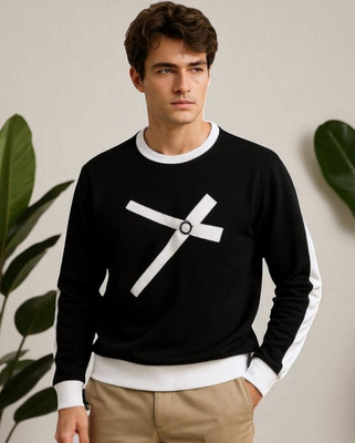 Teezler Printed Men Round Neck Black T-Shirt
