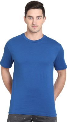 PROTEENS Solid Men Round Neck Blue T-Shirt