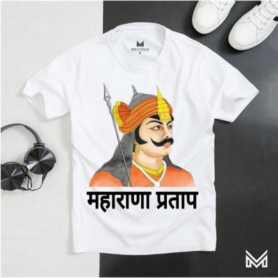 FEVSTY Printed Men Round Neck White T-Shirt