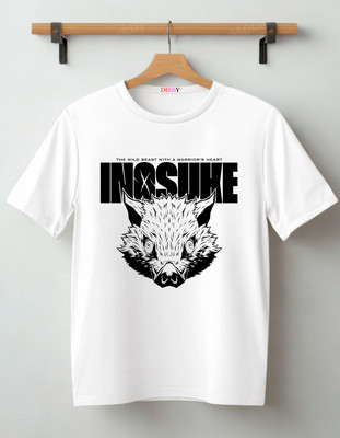 DIBBY Printed Men Round Neck White T-Shirt