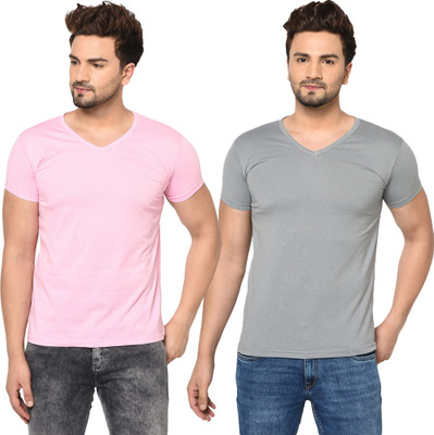 Adorbs Trend Solid Men V Neck Multicolor T-Shirt