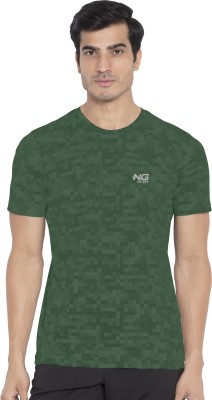 NEXGEN CLUB Printed Men Round Neck Green T-Shirt