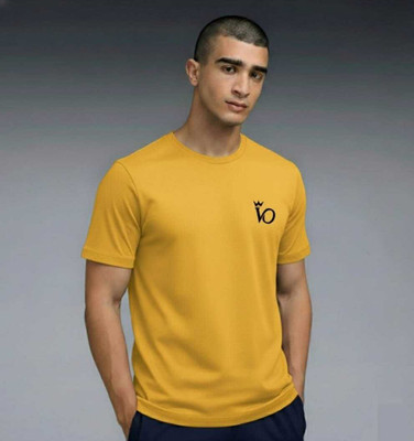 OVERSOLD Printed, Graphic Print Men Round Neck Yellow T-Shirt