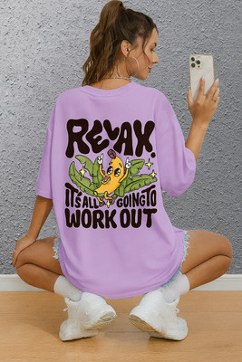 Madilyn Graphic Print Women Round Neck Purple T-Shirt