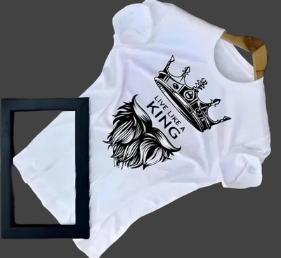 NEW FASHION HR Printed Men Round Neck White T-Shirt