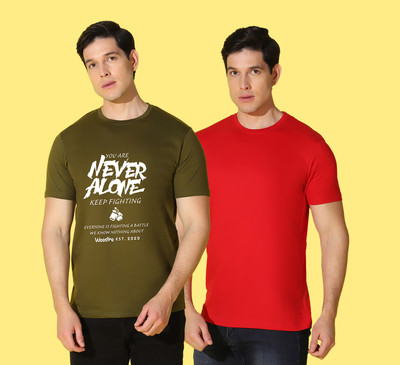 WOOSTRO Typography, Solid Men Round Neck Multicolor T-Shirt