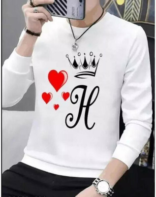 j s fashion Printed Men Round Neck White T-Shirt