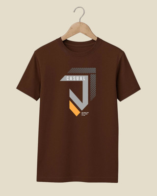 DRIPTHREAD Printed Men Crew Neck Brown T-Shirt