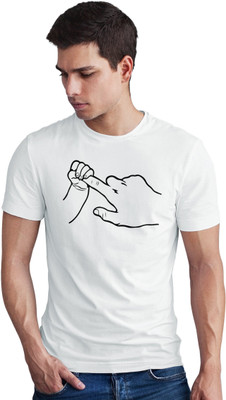 Seek Buy Love Printed Men Round Neck White T-Shirt