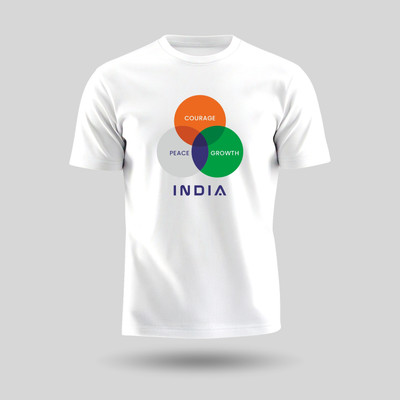 Luv My India Graphic Print Men Round Neck White T-Shirt