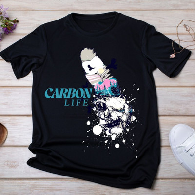 ALPHINE Graphic Print Women Round Neck Black T-Shirt