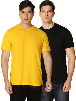 WOOSTRO Solid Men Round Neck Multicolor T-Shirt