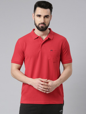Force NXT Solid Men Polo Neck Red T-Shirt