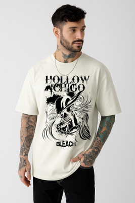 JoyandHappiness Printed Men Round Neck Beige T-Shirt