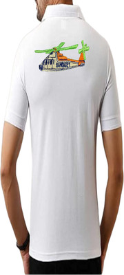 embos Solid Men Polo Neck White T-Shirt