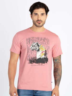Status Quo Printed Men Round Neck Pink T-Shirt